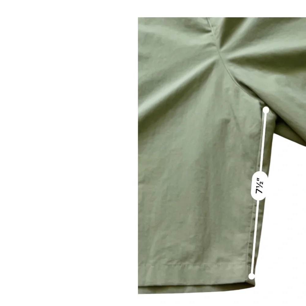 Columbia fishing gear nylon green olive cargo shorts L pocket zipper button logo